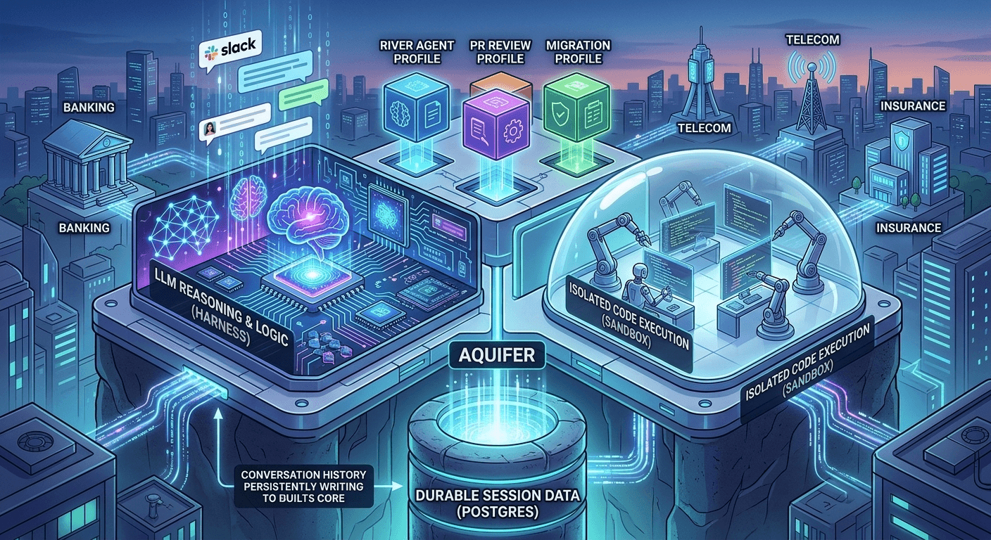 What Shopify River Teaches Us About Internal AI Agent Architecture — and What It Changes for Insurance, Banking, and Telecom