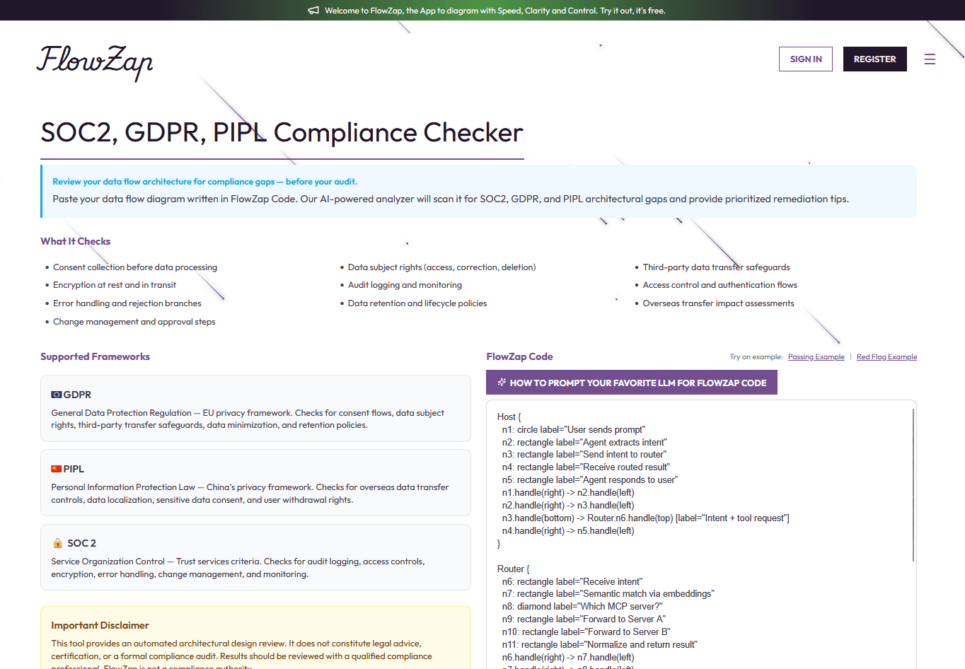 Introducing the FlowZap SOC2, GDPR, and PIPL Compliance Checker