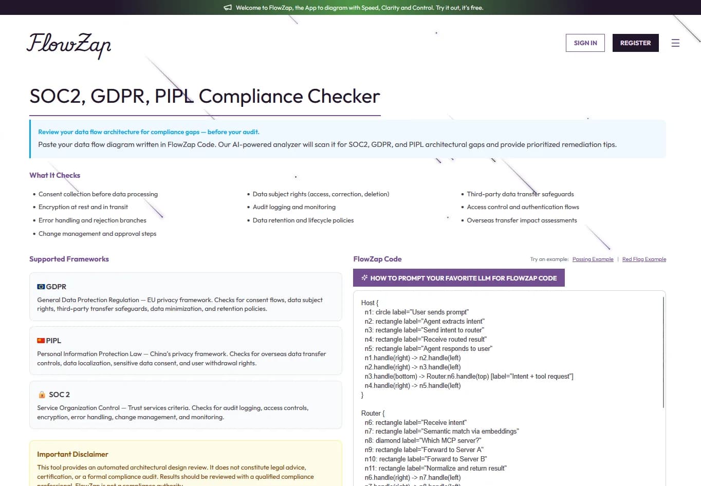 Introducing the FlowZap SOC2, GDPR, and PIPL Compliance Checker